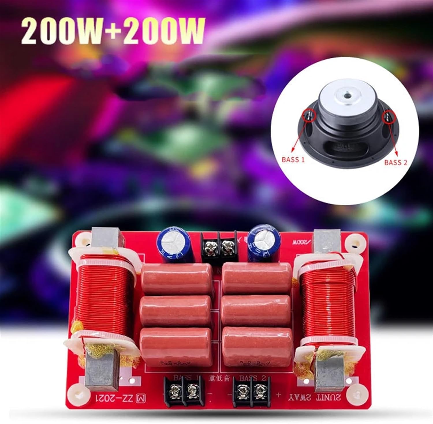 200W + 200W Dual Woofer 490Hz Subwoofer Frequency Divider Home Theater HiFi Stereo DIY Car Audio Crossover Filter
