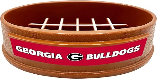 Miniatura 236 de NCAA Super-Bowl Iowa Hawkeyes - Cuenco para perros de alimentación lenta con diseño de fútbol para una digestión saludable. Cuenco antideslizante