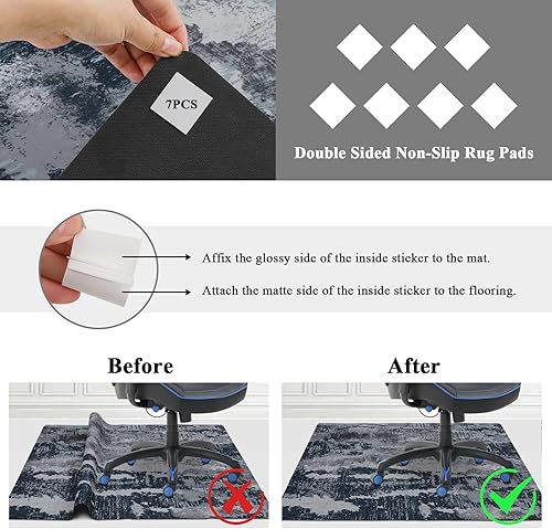 Miniatura 2 de Bsmathom Tapete para silla de oficina para suelo de madera dura y azulejos, tapete para silla de juegos de computadora para sillas rodantes, tapete