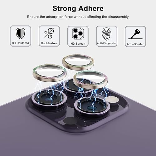 Miniatura 8 de Protector de lente de cámara para iPhone 14 ProiPhone 14 Pro Max, protector de pantalla de vidrio templado, protector de pantalla para cámara Ultra