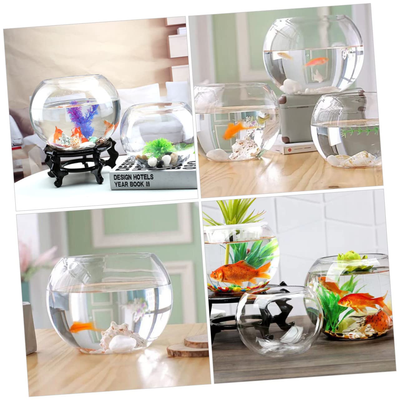 ERINGOGO Vasca Per Pesci Trasparente Acquario Da Tavolo Per Pesci Acquario Decorativo in Vetro Per Piante Accessorio Per Ufficio e Casa