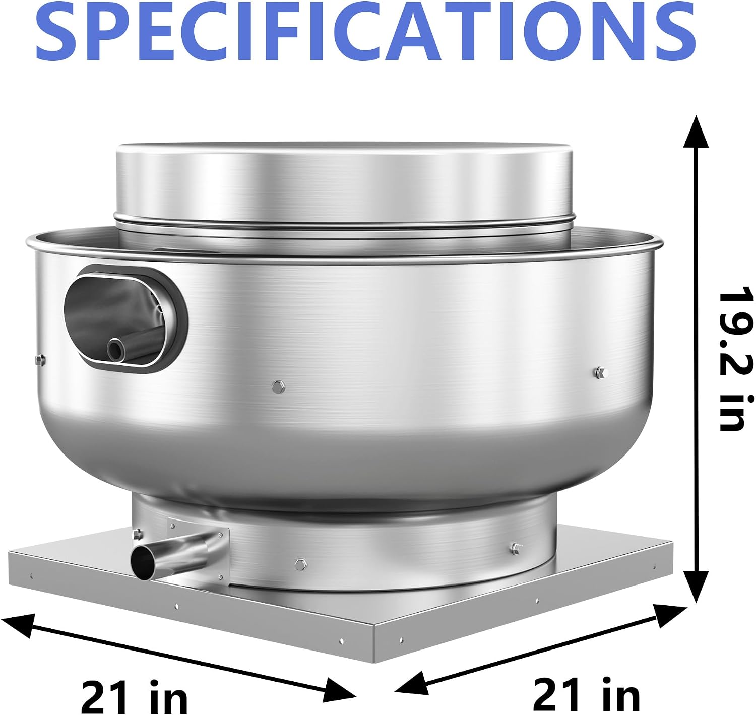 Food Truck Low Profile Exhaust Hood System Includes a 4FT Commercial Kitchen Exhaust Hood and an 0.25HP Restaurant Hood Grease Rated Roof Exhaust Fan