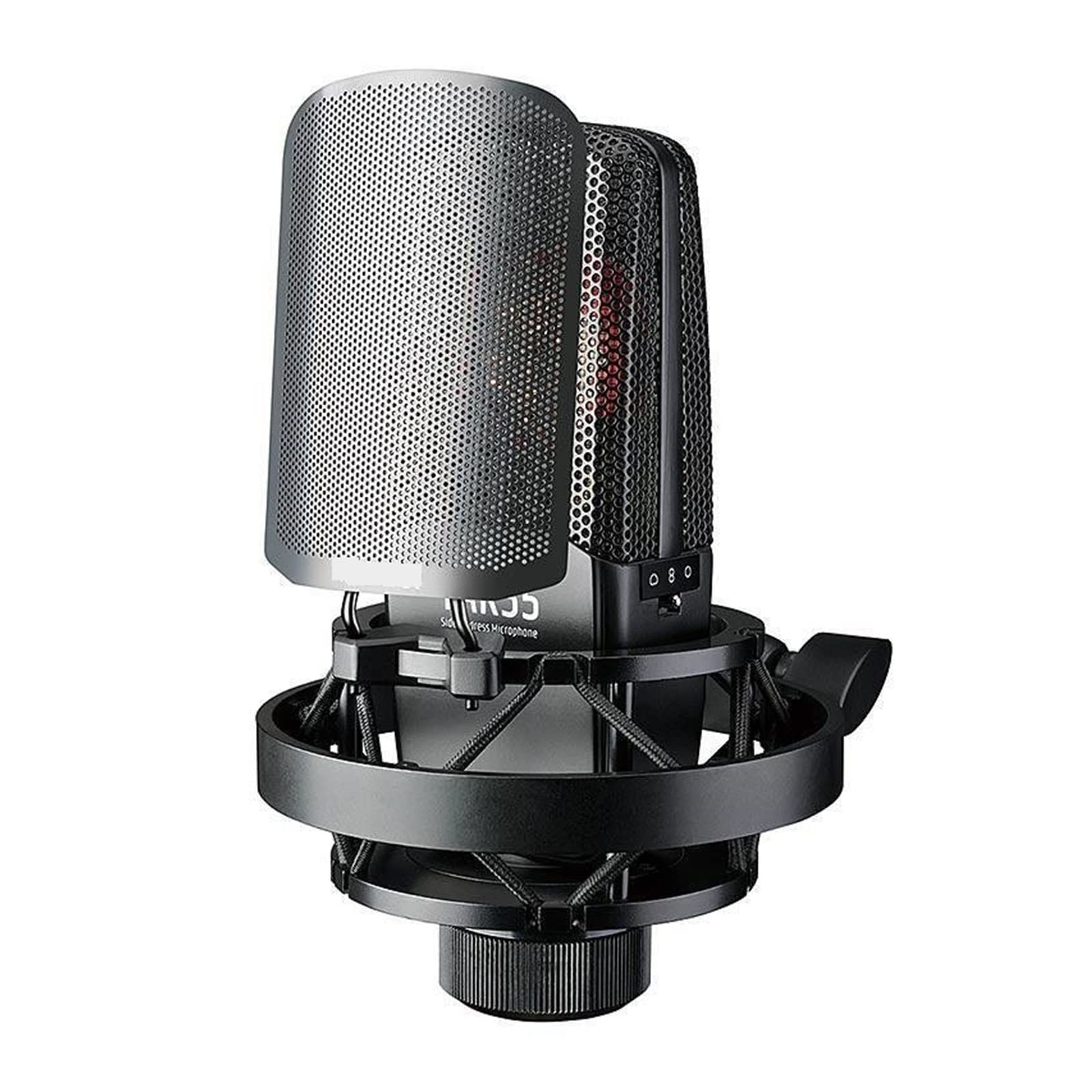 Microphone TAK55 avec filtre anti-pop et suspension robuste pour capsule stable