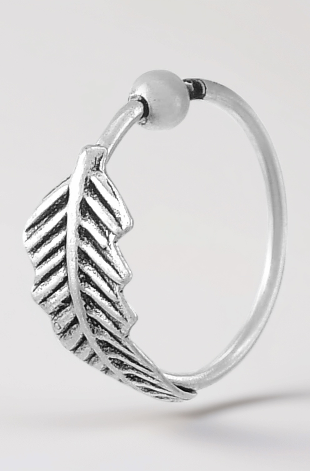 925 Sterling Silver Leaf Nose Ring & upper helix earring For Women (10mm- 1PC)