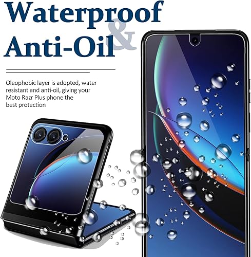Miniatura 5 de Miimall - Protector de pantalla transparente HD para Motorola Razr+, 2 + 2 unidades, 2 unidades, parte delantera + interior, sin burbujas, cobertura
