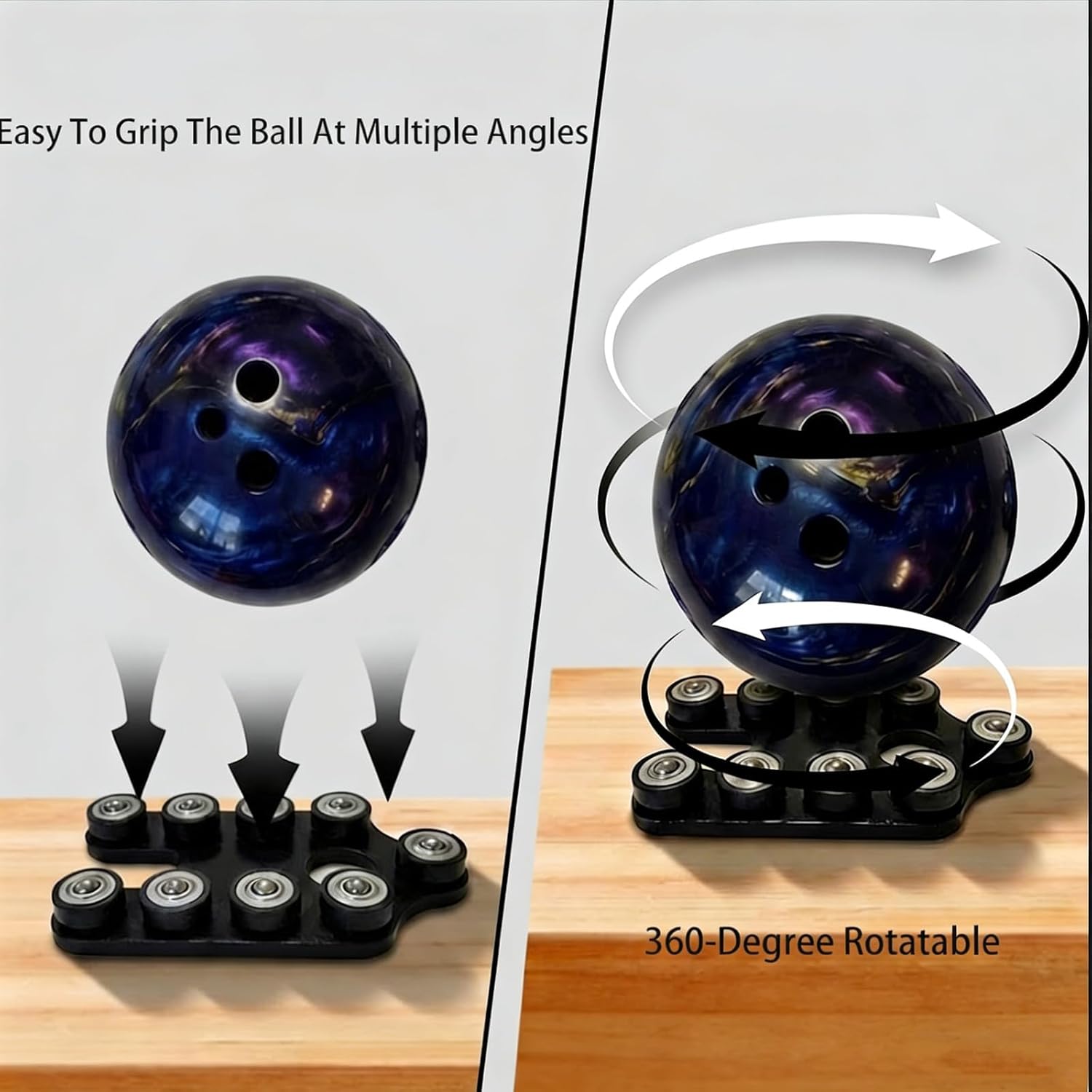 Bowling Ball Spinner, Hook & Grip Trainer with Maintenance Stand - All-in-One Practice Tool for Improving Rev Rate and Ball Performance