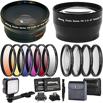 Ultimaxx Professional Accessory Kit for Panasonic HC-MDH3, HC-MDH2 AVCHD Shoulder Mount Camcorder; Includes 49mm Filter Kits, 36 LED Light Kit, and More