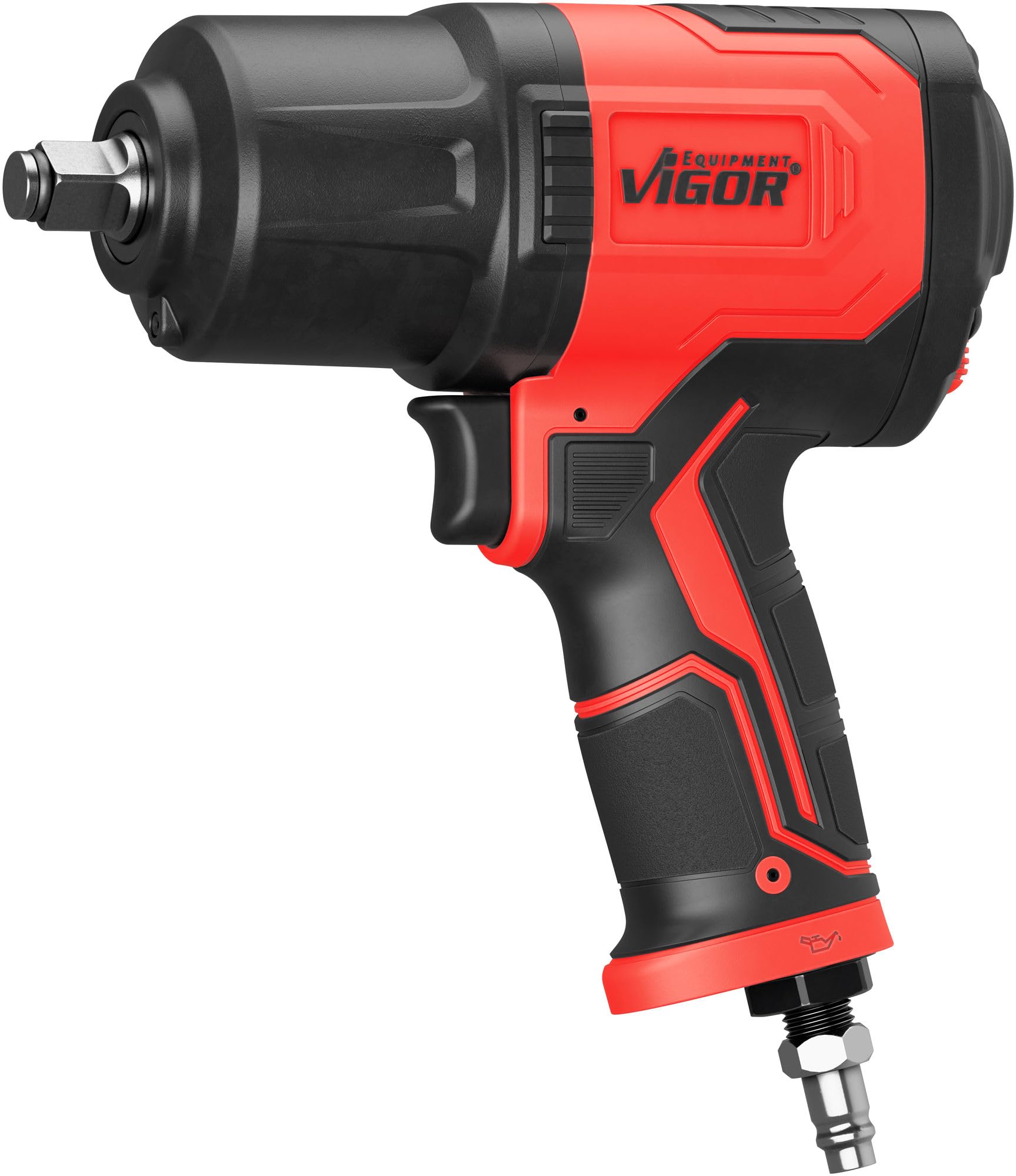 VIGOR Avvitatore pneumatico V4801, attacco da 1/2 pollice, coppia di allentamento 1800 Nm, coppia di serraggio 1100 Nm, 850 Nm consigliati, 2,02 kg, per applicazioni professionali'.