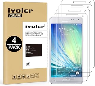 iVoler [4 Unidades] Protector de Pantalla Compatible con Samsung Galaxy A5 2015, Cristal Vidrio Templado Premium [Dureza 9H] [Anti-Ara?azos] [Sin Burbujas]