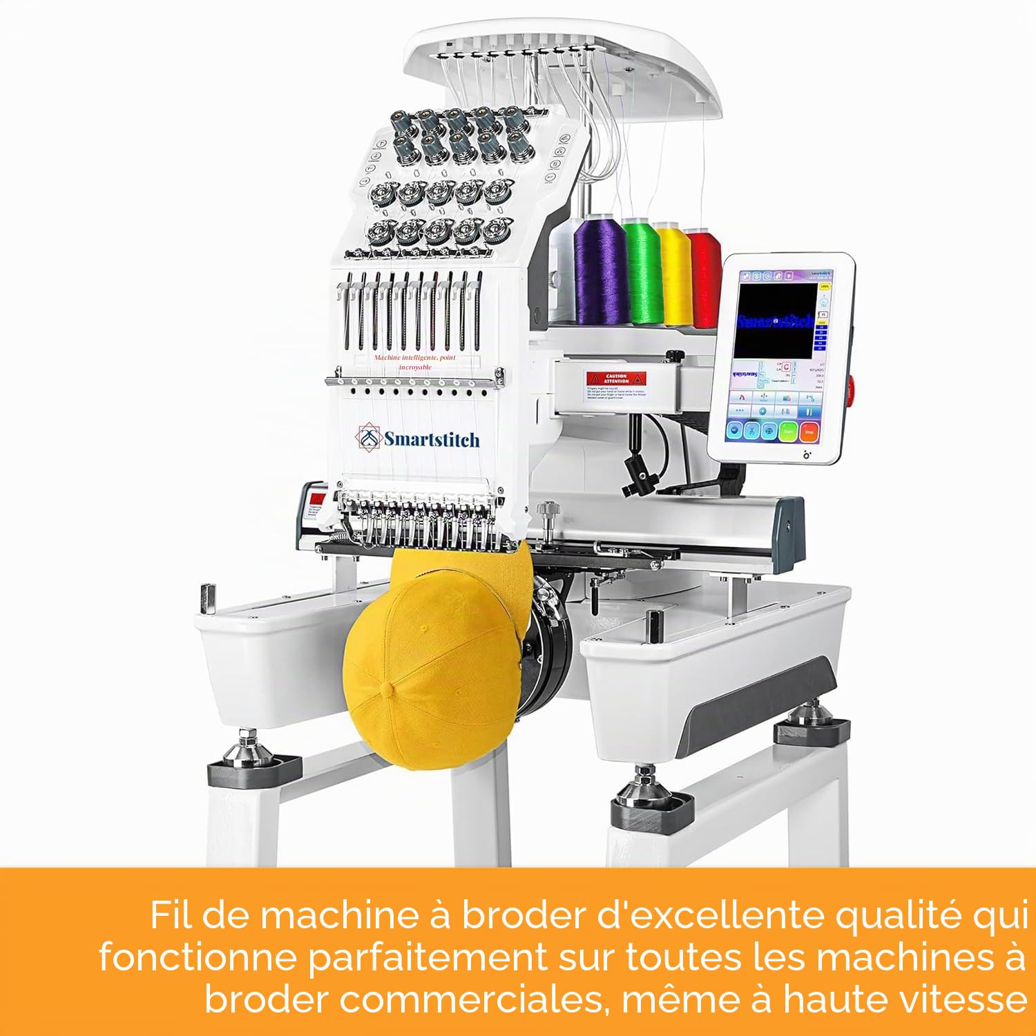 New brothread - 25 Couleurs de Base 5000M Énorme bobine Fil de machine à broder en polyester pour les machines à broder commerciales et domestiques