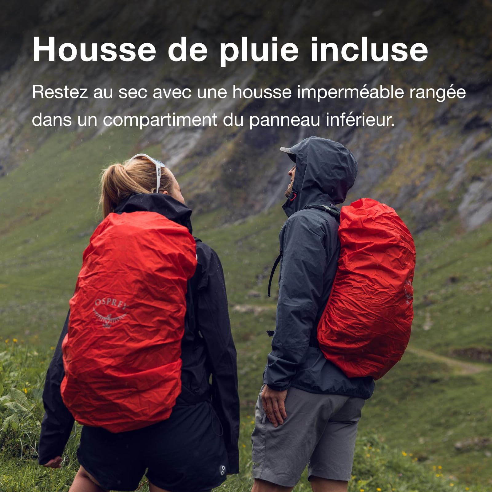 Osprey Hikelite Sac de randonnée unisexe, 32L, Graphite Purple | Sac à dos, sac à dos de voyage, sac de camping, housse de pluie, transport par temps humide, couleur violette, taille OS