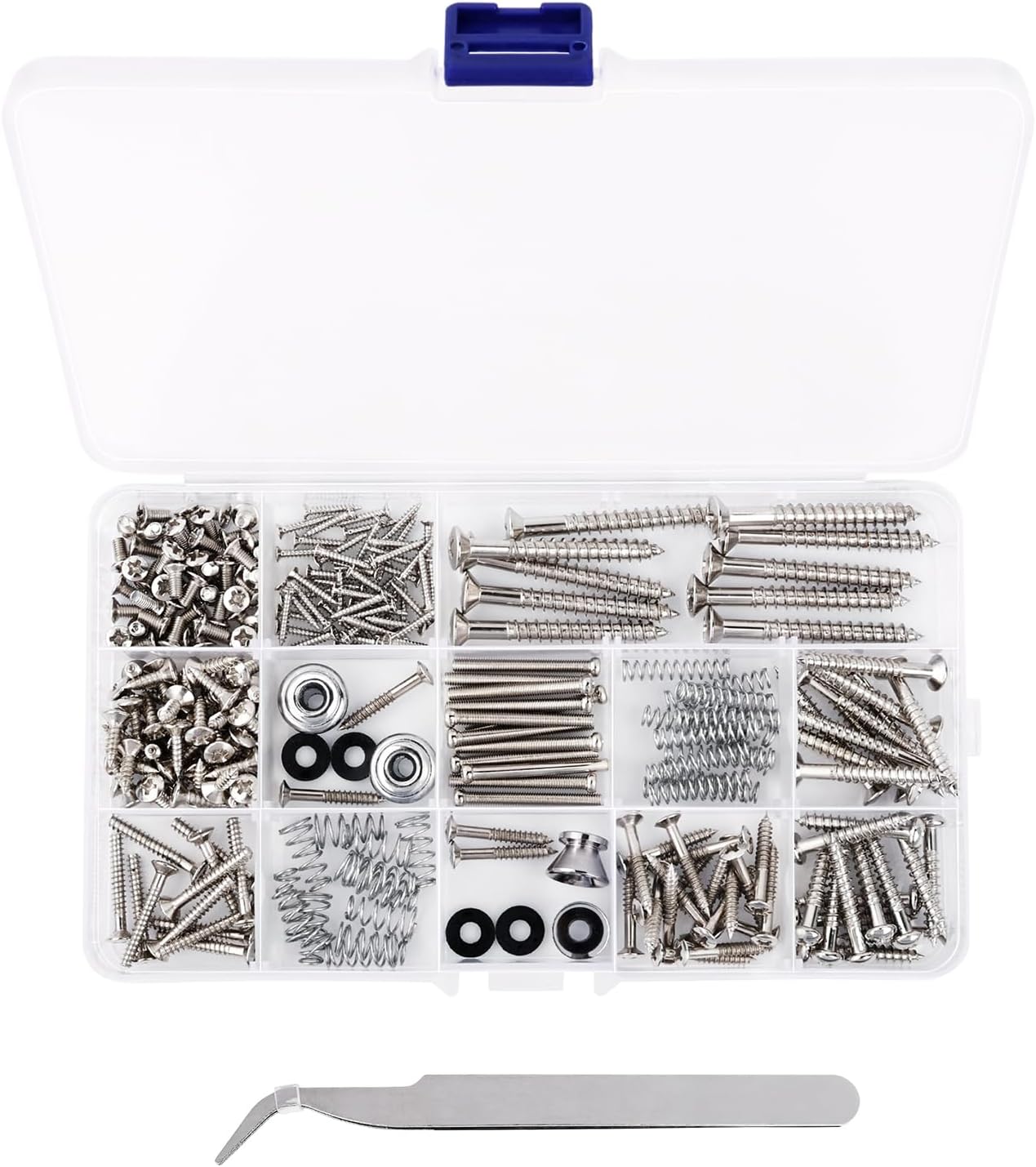 Banworks Metric Sized 258pcs Electric Guitar Screws Kit for Tele/Strat Bridge, Neck Plate, Pickup Rings, Humbucker Pickups, ST/TL Pickups, Pickguards, Tuners, Pickup Selector Switch, Strap End Pins