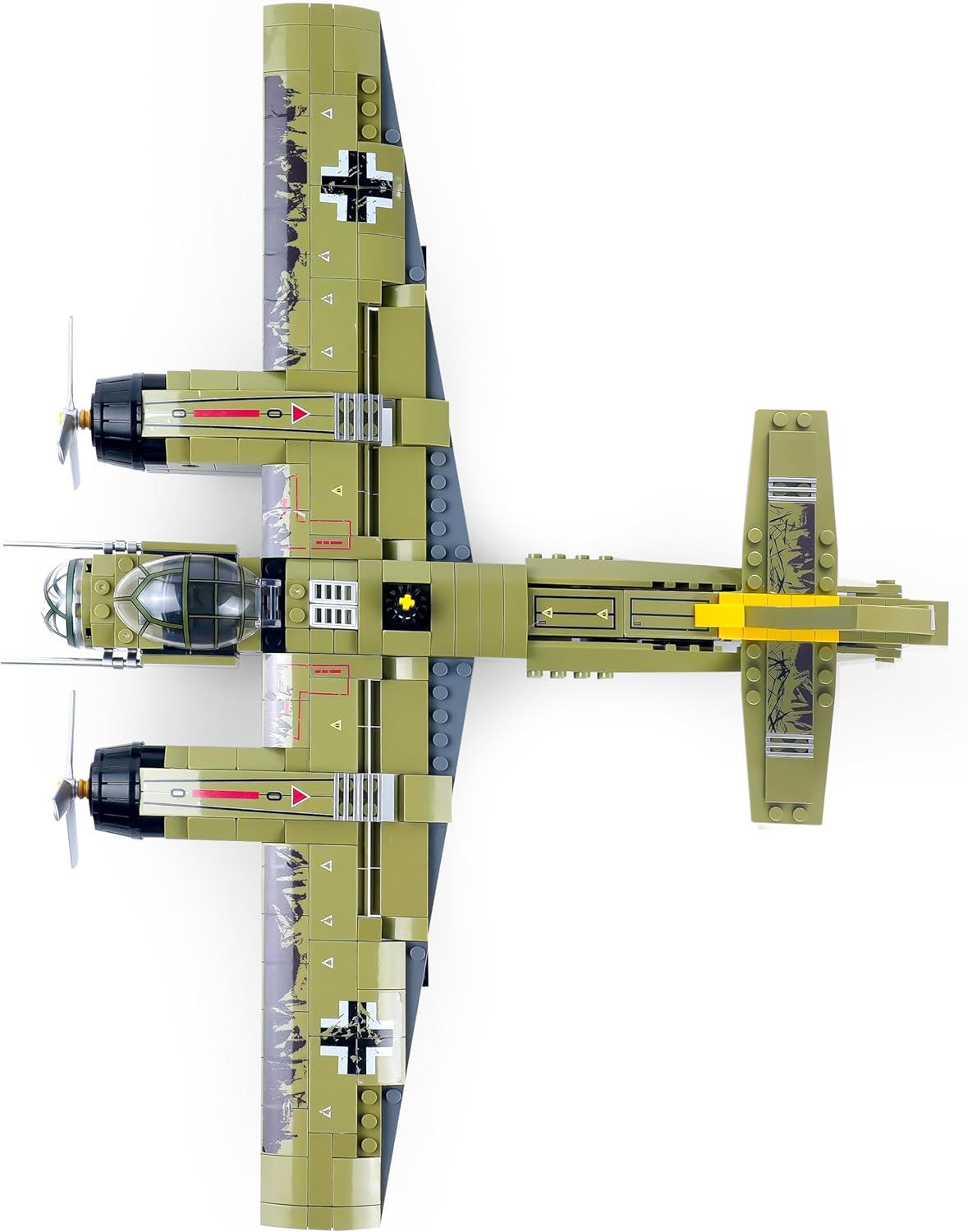 General Jim's WWII Iron Empire JU-88 Bomber Plane Building Blocks Set, 559 Pieces German Twin-Engine Aircraft Model w/Display Stand, Detailed WWII Airplane Compatible w/Major Brick Brands | GJ-WW2GB