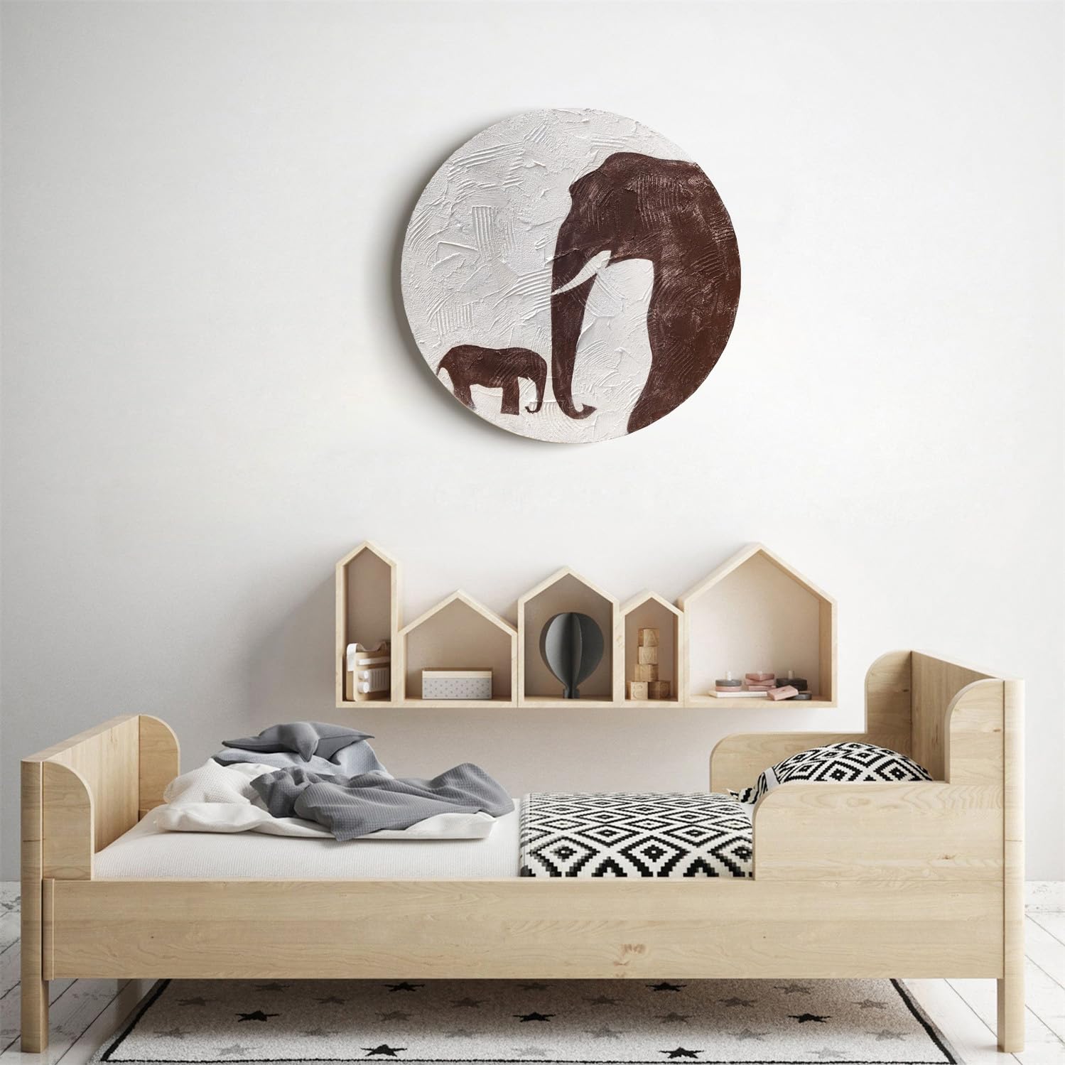 Stampa su tela Pittura Immagine di arte della parete Elefante grigio Animale Poster Soggiorno camera da letto Ufficio Modern Home Decor-70x100cm No Frame