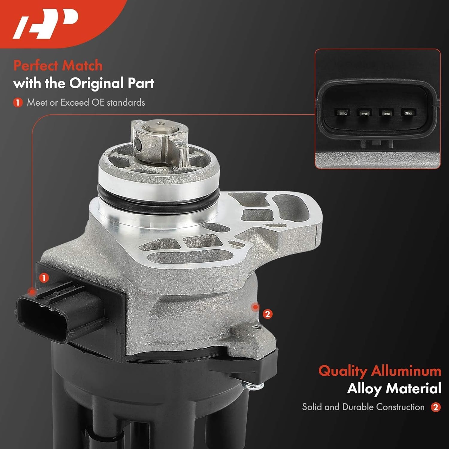 A-Premium Ignition Distributor with Cap and Rotor Compatible with Kia Sephia 1994-1995 1.6L & Mazda 323 1993-1994 1.6L, MX-3 MX3 1992-1993 1.6L