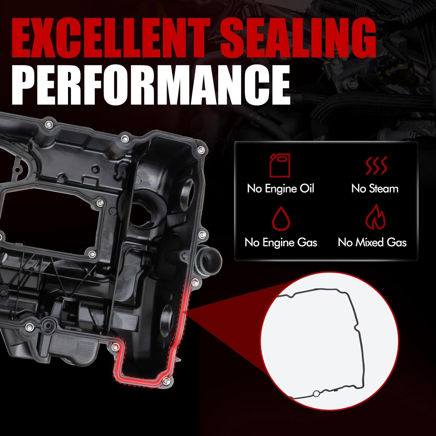 MITZONE N26 Engine Valve Cover with Gasket Bolts Kit & Oil Cap for BMW 2012/2014-2016 328i 328i xDrive 428i 2.0L Replace 11127633630 N26 SULEV