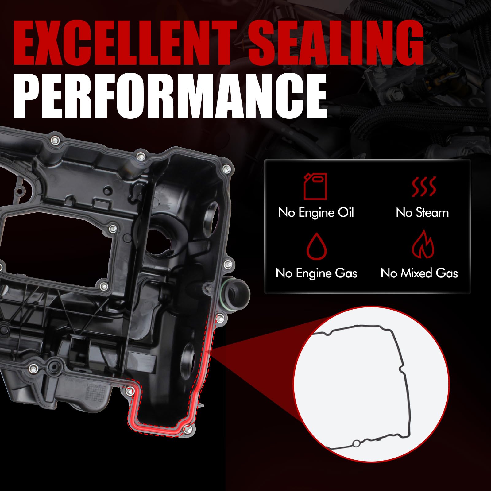 MITZONE Cubierta de válvula de motor N26 con kit de pernos de junta y tapón de aceite para BMW 2012-2016 328i 328i xDrive 228i xDrive 428i 428i xDrive 2.0L reemplazar # 11127633630 N26 SULEV
