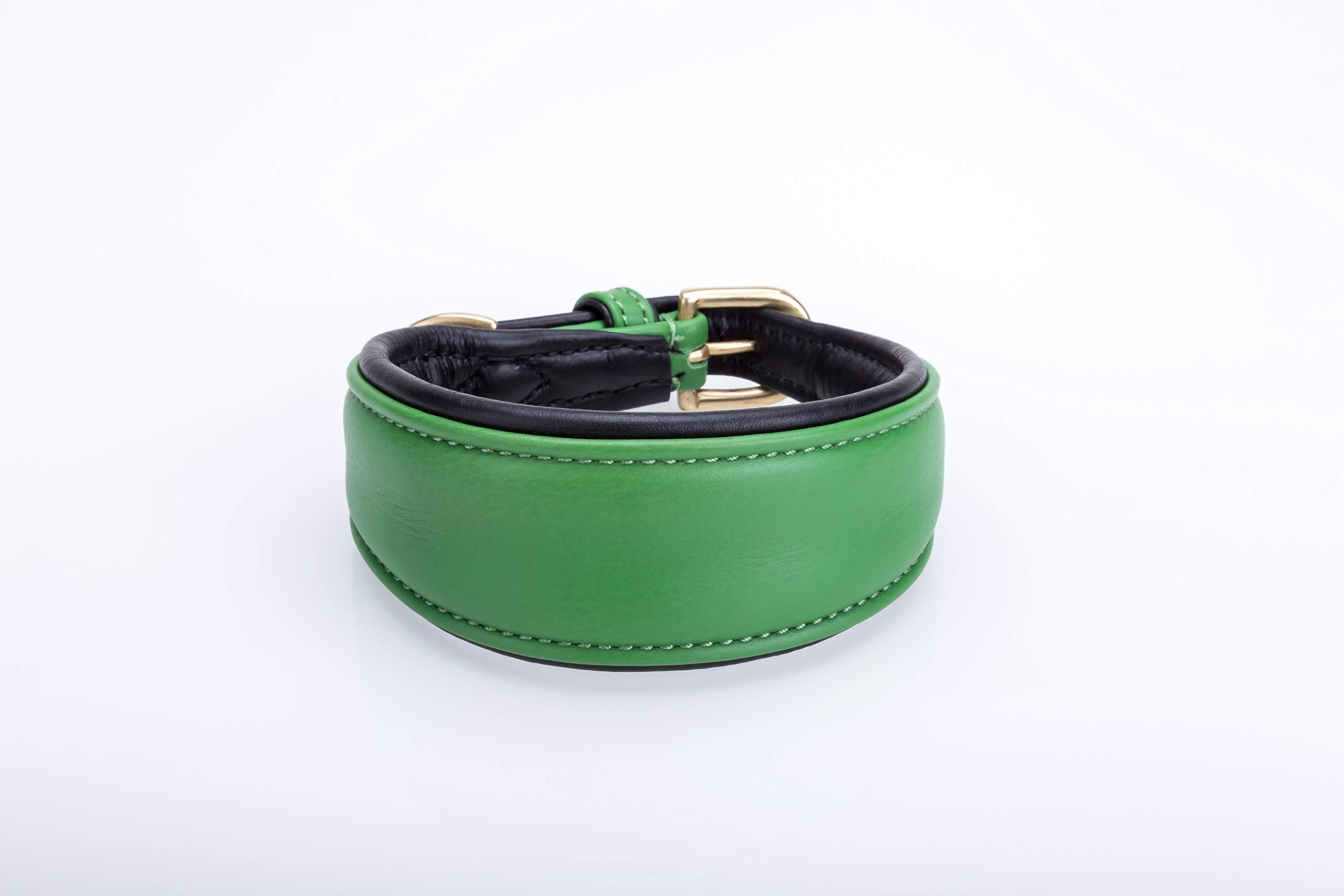 Collier lévrier cuir vert ultra doux pour choyer votre compagnon