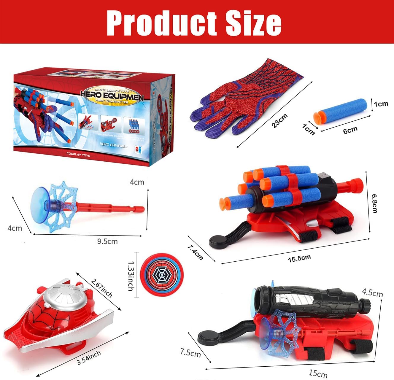 3 Sets Spider Web Shooters, Spider Web Plastic Launcher Glove with Wrist Toy Set, Superhero Toys, Safe Outdoor Action Toys All Saints'Day Christmas Birthday Party for Boys and Girls (3 Sets)