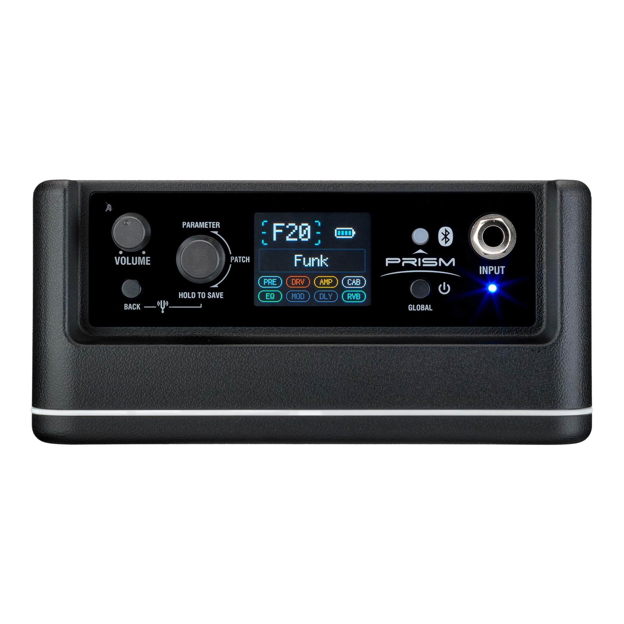 Laney PRISM MINI Tragbarer Smart-Gitarrenverstärker, App-gesteuerter Übungsverstärker mit 100 Presets, 17 Amp-Modellen, 32 Effekten, integriertem Tuner, Drum Machine, 14 Stunden Akkulaufzeit – Schwarz