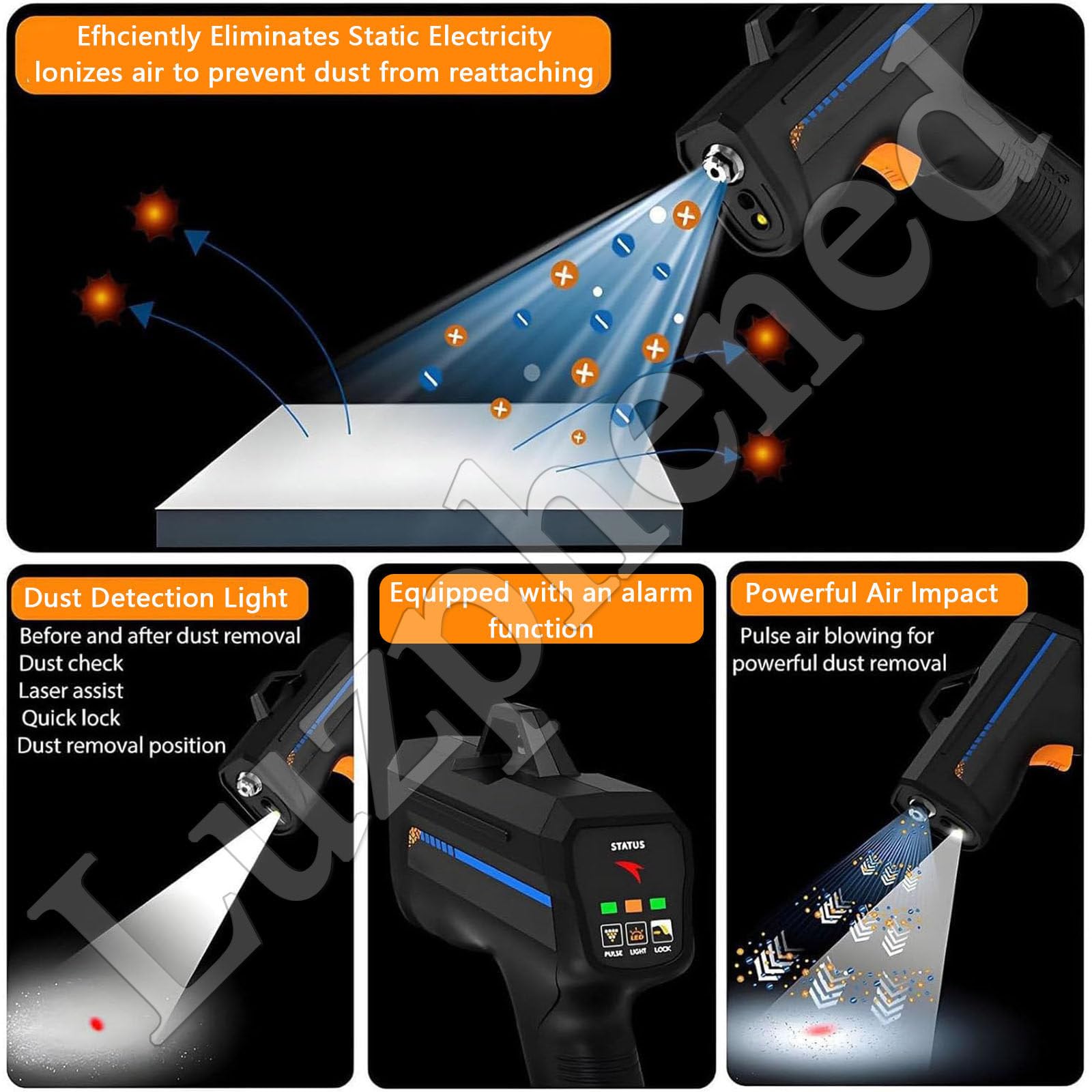 Pistola de aire antiestático, pistolas de aire ionizante, pistolas antiestáticas portátiles, Ionizador de Eliminación Electrostática de Mano para limpieza de electrónica y automóviles EconomyType