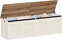 Hzuaneri 59" Farmhouse Storage Bench Chest, Lift-Top 268L Organizer with Dividers, Sturdy Wooden Bed End Bench for Entryway Bedroom SB51514X