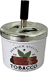 Cinzeiro De Inox Com Tampa E Reservatório Grande 12x9cm (MOD B)