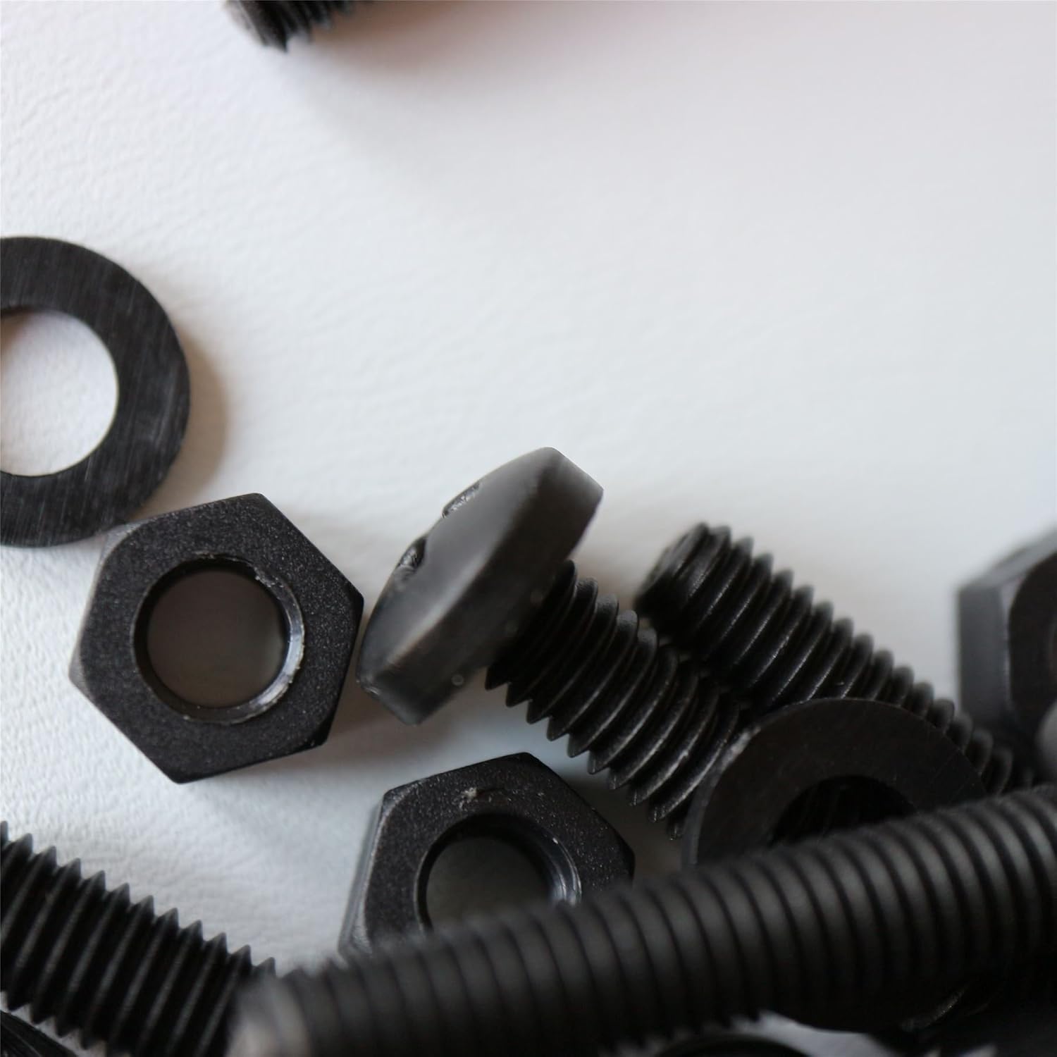 20 x Black Pan Head Screws Polypropylene (PP) Plastic Nuts and Bolts, M6x40mm, Washers, (15/64 x 1 37/64 in)
