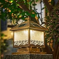 Vista 2 de Luces solares retro para postes de luces solares para exteriores, luces de poste con base de montaje de muelle, luz solar para patio, porche, patio