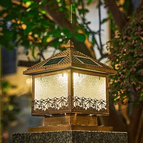 Miniatura 2 de SDUYTEG Luces solares retro para postes de luces solares para exteriores, luces de poste con base de montaje de muelle, luz solar para patio,