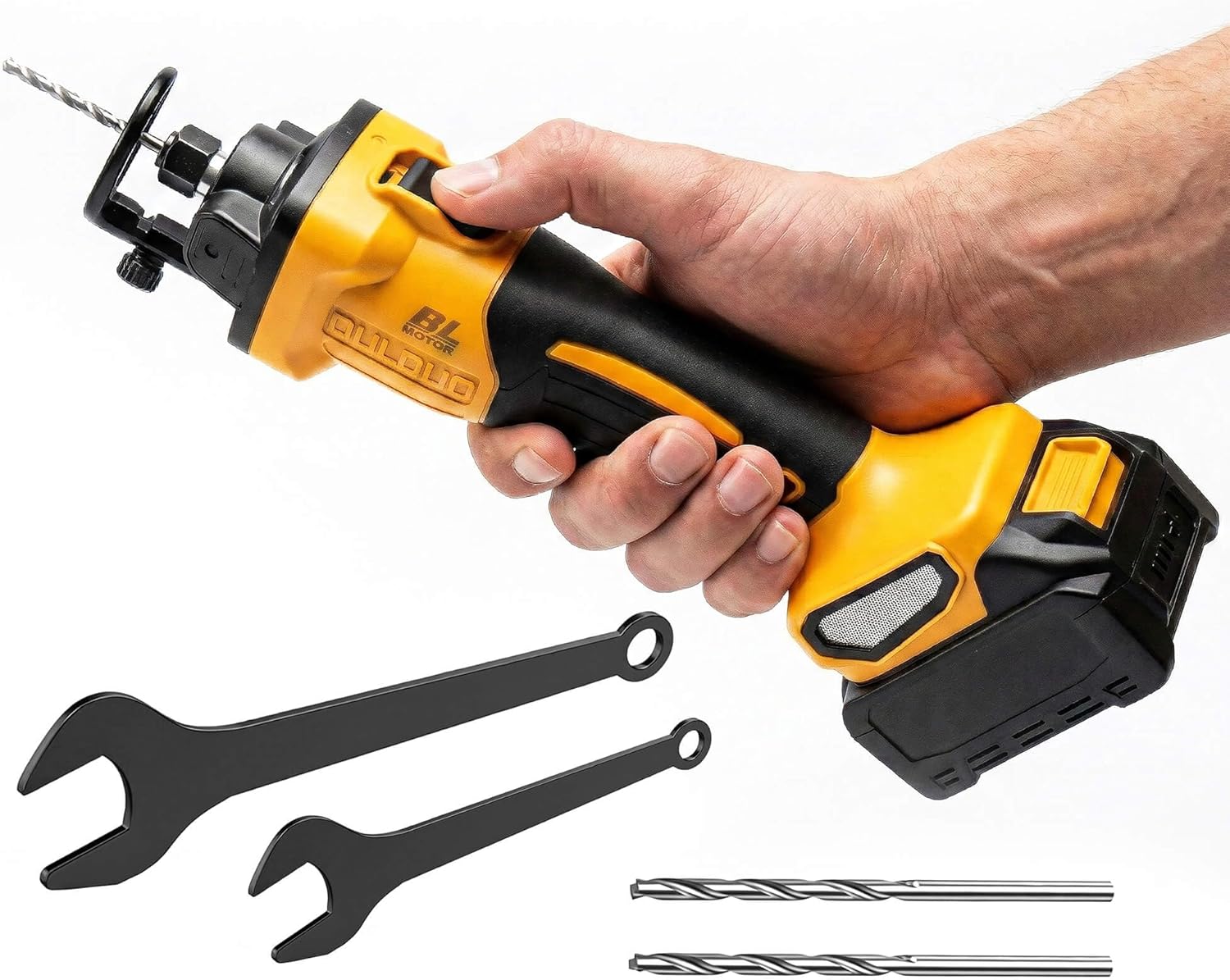 Cordless Drywall Cut-Out Tool, Brushless Rotary Saw Compatible With Dewalt 20V Battery, 28000 RPM 6-Speed Adjustable Depth, Compact Spiral Tool for Drywall Sheetrock Wood Cutting (Tool Only)