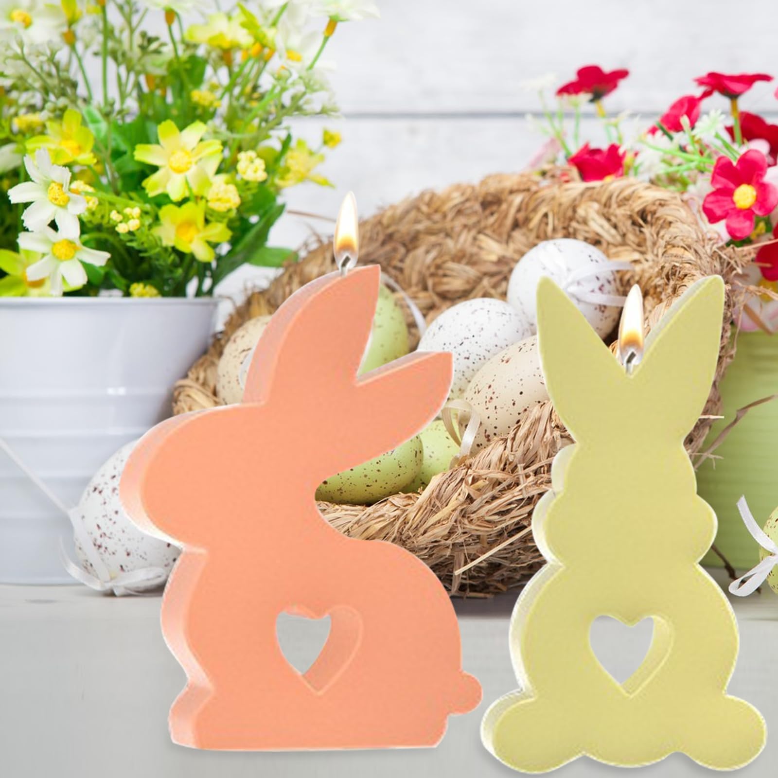 Pipihoe Stapi per Candele Coniglietto di Pasqua, Stapo per Coniglio