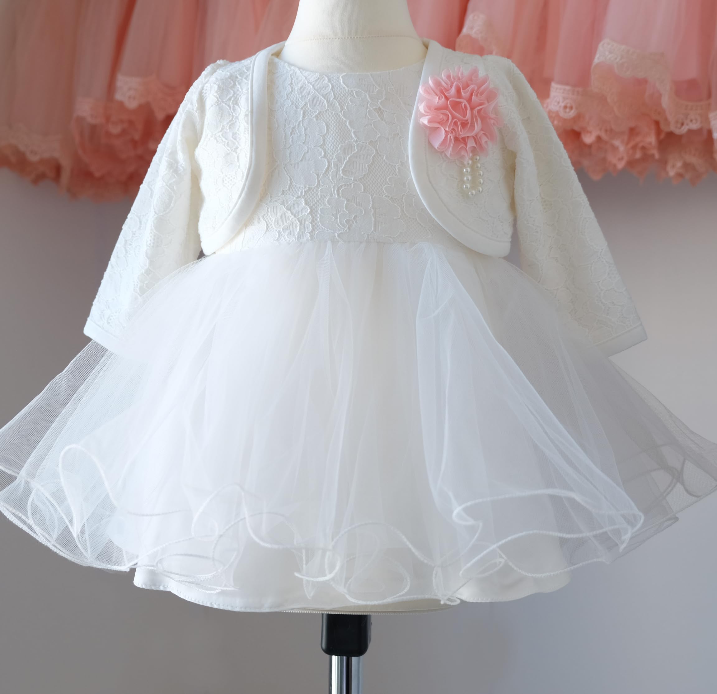 Festkleid Taufkleid mit Bolero Baby Blumen Mädchen M44