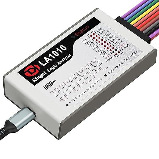 LA1010 USB Logic Analyzer 16 Input Channels 100MHz with The English PC Software Handheld Instrument,Support Windows (32bit/64bit),Mac OS,Linux