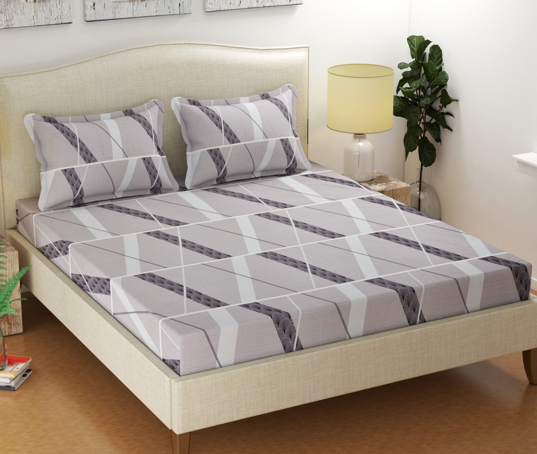 MANIQATEX 180 TC Glace Cotton King Size Double Bedsheet with 2 Pillow Covers (Yellow) (B08Z7GJNSF) Amazon Price History, Amazon Price Tracker
