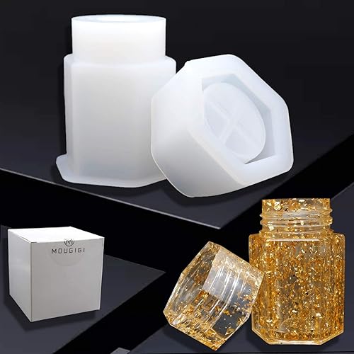MOUGIGI Molde de resina para caja, molde de resina para botellas, moldes de joyería para resina, caja de almacenamiento, moldes de resina de