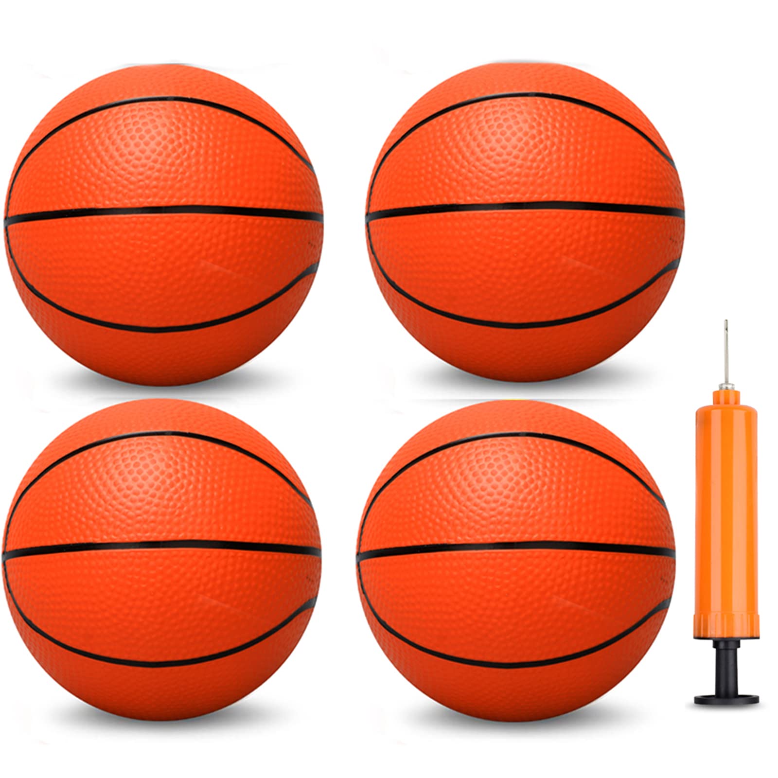 Anzmtosn Mini Kids Basketballs For Indoor Hoop, Pool Beach Balls 16CM, Bouncy Toddlers Balls Replacement, Sand Beach Toys for Outdoor, Sports Activity for School Playground Home Office 4 Pack