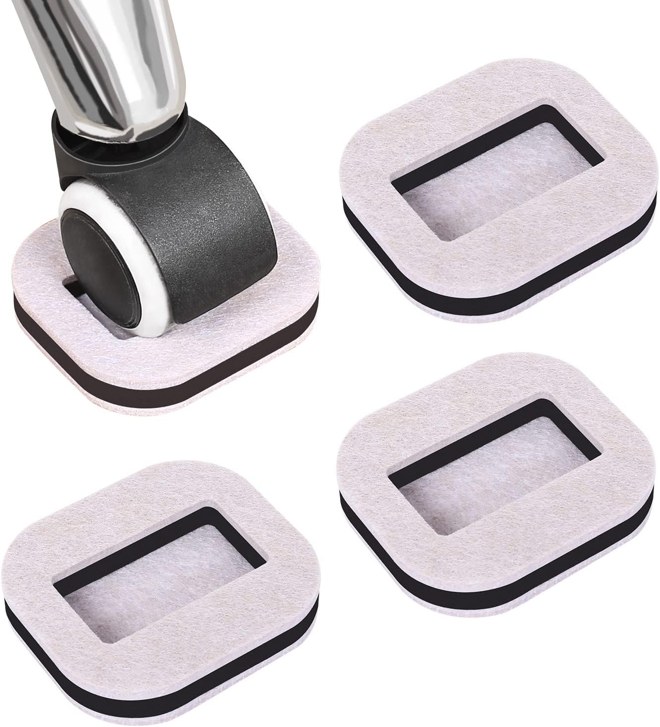 Felt Caster Cups Felt Pads Bottom 12Pack,MAYZOLOP Furniture Coasters