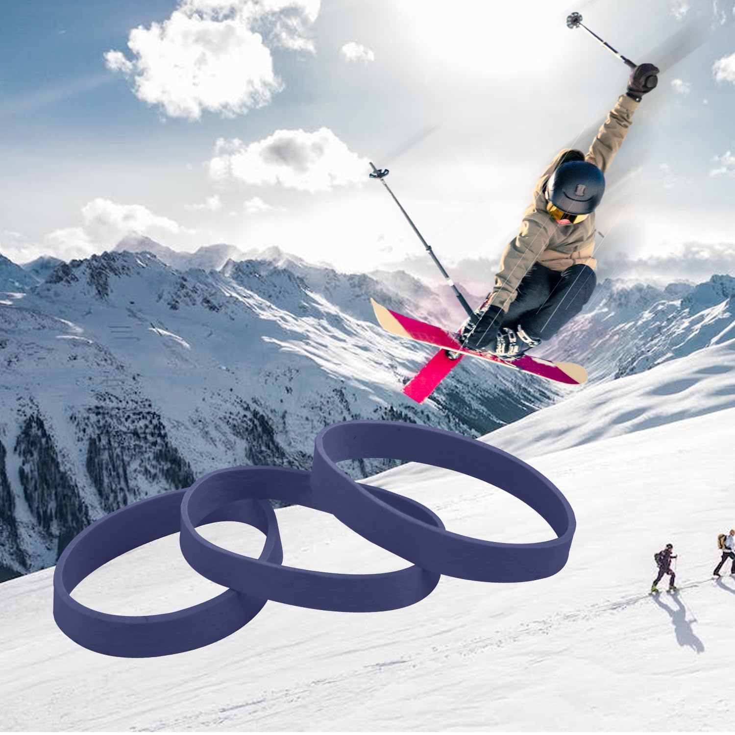 Band de Frein de Ski, 32pcs Retenues de Freins de Snowboard Bande de Caoutchouc