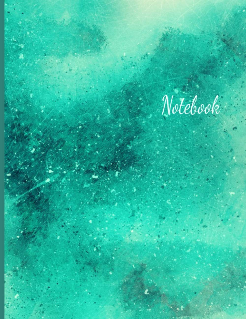 Notebook: Wide Ruled Lined Paper Notebook Journal, Green Galaxy Painting, 8.5 x 11 Inches, 120 Pages: for Kids Teens