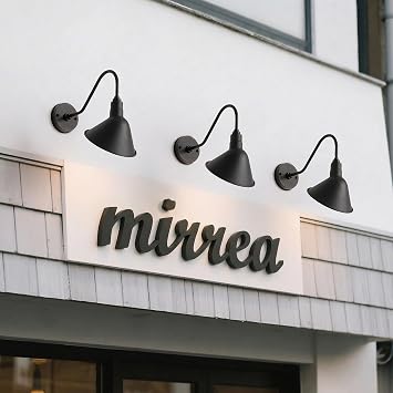 mirrea 8 Gooseneck Outdoor Sign Lighting Matte Black Pack of 2