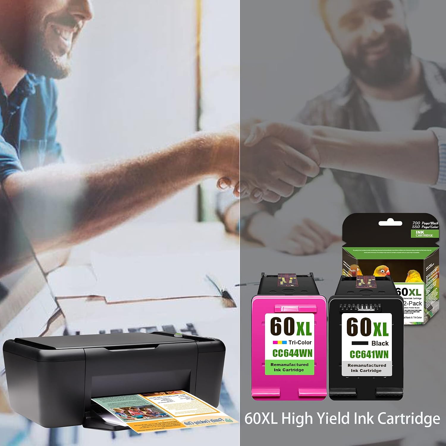 60XL Compatible Remanufactured for HP 