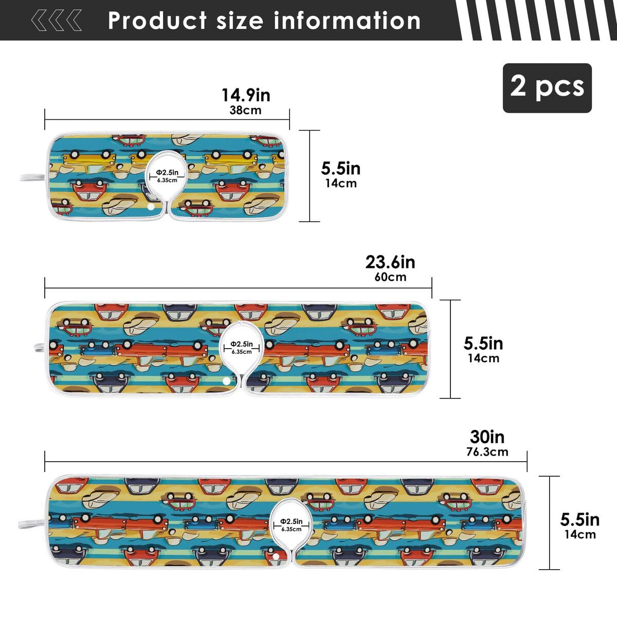 FULUHUAPIN 2 Pack Cars Kitchen Faucet Splash Catcher Absorbent Mat, Polyester Sponges Machine Washable Quick Dry Drying Mat, Sink Accessories 14'' x 5'' 20323814