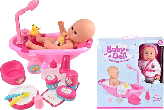 KandyToys Bath Time Baby Doll Set with Bathing & Dolls Accessories | Dolls For Girls & Boys