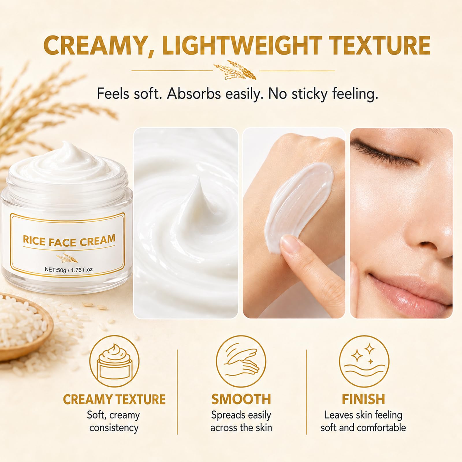 Amazon.com: Rice Cream for Face, Long Lasting Deeply Nourishing