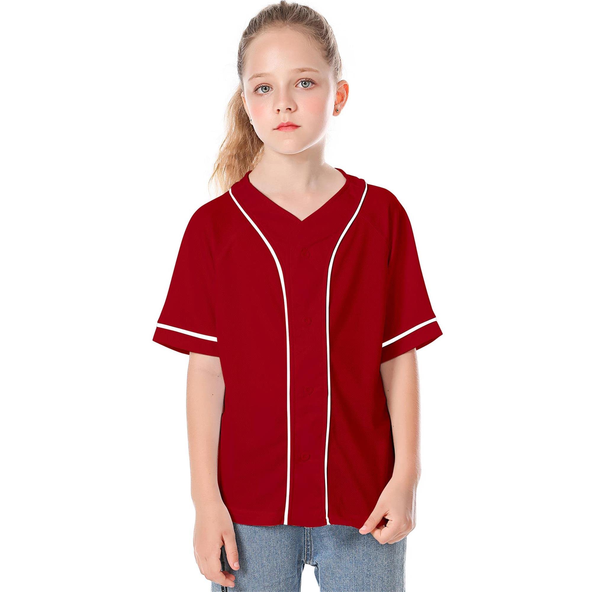 Icibgds Kids Baseball Jersey Button Boys T-Shirt Trendy Hip - softball | Mubboo