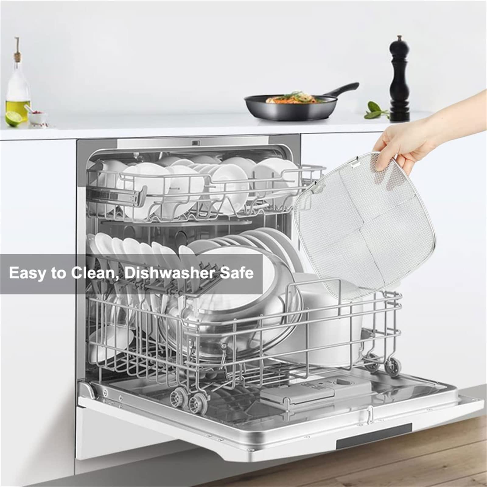 Écran Anti-éclaboussures Pour Friteuse à Air - Acier Inoxydable Et Silicone, Facile à Nettoyer, Compatible Plusieurs Modèles