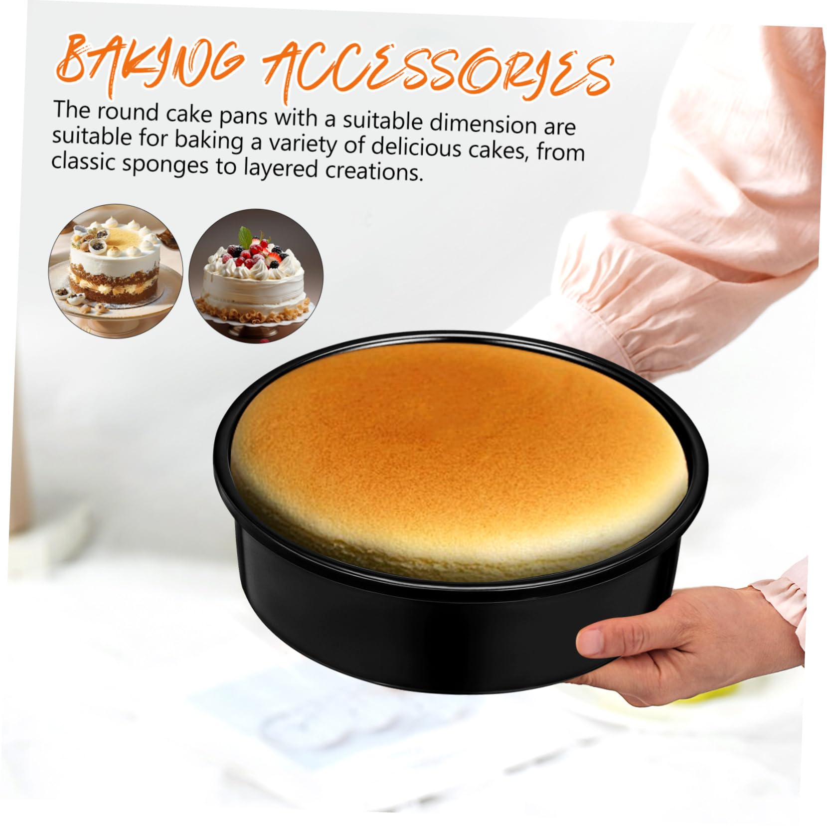 GALPADA 3piezas Molde para Pasteles Redondo y Profundo Moldes para Galletas con Papel Pergamino para Hornear Suministros para Repostería Casera para Tortas y Bizcochos