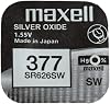 One 1 X Maxell 377 SR626SW SB-AW Silver Oxide Watch Battery 1.55v Blister Packed
