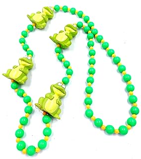 Frog Rubber Mardi Gras Bead Necklace Spring Break Cajun Carnival Festival New Orleans Beads